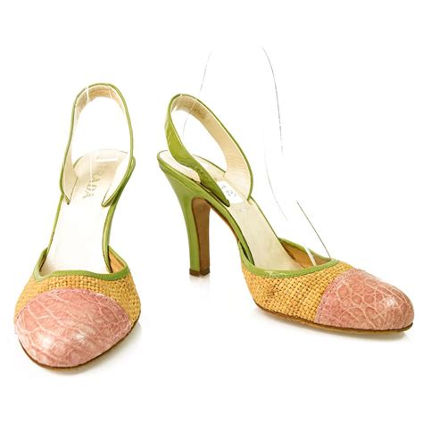 prada heels green|Prada slingback shoes pink.